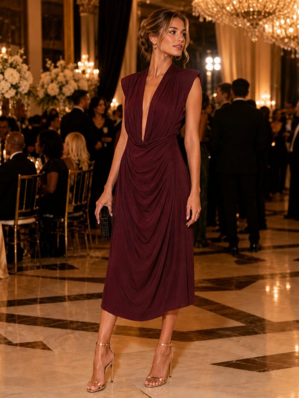 All Saints Mayra Wrap Dress 100% Silk Plum & Black Size 4